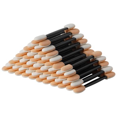 Cuttte Eyeshadow Applicators Makeup Brushes - 60PCS Disposable Eyeshadow Brush, Dual Sides Eye Shadow Applicator Sticks, 2.44 Inch Eye Makeup Tools, Black