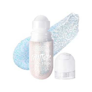 DAGEDA Body Glitter Gel, Roll-on Face Glitter for Mermaid Makeup Festival Rave Accessories, Holographic Hair Glitter Gel,Body Shimmer Halloween Makeup for Rave Party (Galaxy Blue)