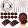 500 Pcs Sets, 200 Pcs Bun Hair Nets 24 Inch Invisible Hairnets Mesh Wig Nets and 300 Pcs U Shaped Hair Pins Accessories Set for Women Ballet Bun Restaurant Food Service Workers Brown