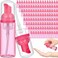 Dandat 120 Pcs 2 oz Plastic Foam Soap Dispensers Bulk Refillable Foaming Pump Bottle Empty Mini Shampoo Lash Cleaning Bottles for Travel Cosmetics Hand Soap(Pink)