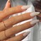 Almond Press on French Nails French False Nails Full Cover Acrylic Medium Fake Nails for Women and Girls 24PCS (Color 11)