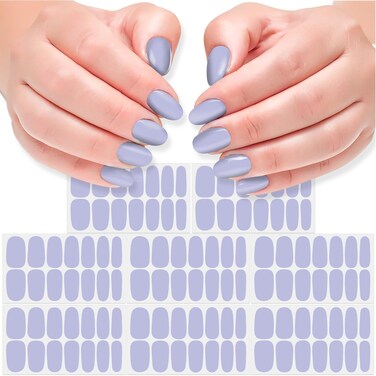 DANNEASY 8 Sheets Black Nail Wraps for Women Solid Color Nail Polish Stickers Stick on Nail Polish Strips Gel Nail Strips Self Adhesive Fingernail Sticker Nails with Nail File, Cuticle Stick