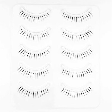 DAODER False Eyelashes Bottom Lashes Natural Look Wispy Clear Band Lower Lash Extension Soft Invisible Under Eyelashes 6mm 5Pairs (Bottom Lashes Daring)