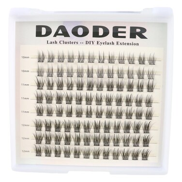 DAODER Lash Clusters Short Wispy Clusters Lashes Natural Look 96pcs 10-12MM Lash Extension C Curl Natural Individual Lashes DIY Eyelash Cluster Extension(Yushan-10-12mm-C Curl)