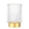 DASITON Makeup Brush holder Organizer,Crystal Cosmetic Makeup Brush Glass Brushes Storage Holder, Vintage Make Up Brush Cup Pen Pencil Holder striped vase(Clear L)