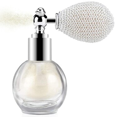 Highlighter Powder Spray,Glitter High Gloss Powder,Shimmer Sparkle Powder Makeup Spray, for Face Body Cosmetic (1#Pearl White)