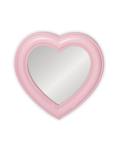 Magnetic Locker Mirror, 6.9"x7.3" Heart Magnetic Mirror for School Locker, Locker Accessories Magnetic Makeup Mirror for Girls Bathroom Fridge Office Cabinet Gym Locker (Pink)