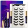 DUOERLA Magnetic Eyelashes - 7 Pairs 3D Medium Magnetic Lashes - 2 Tubes of Liner - Upgraded Natural Look, Long Lasting, Waterproof, Reusable Fake Eyelashes with Applicator - Easy to Apply