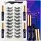 DUOERLA Magnetic Eyelashes Natural Look,Wispy Cat Eye Magnetic Lashes with Eyeliner Kit,Upgraded Long Lasting,Reusable,Easy to apply,Black,with Applicator,Vegan &amp; Cruelty Free 10 Pairs,