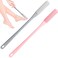 Toe Cleaning Brush,Foot Scrubber for Shower with 15.7" Long Handle Soft Silicone Cleaning Shower Brush Foot Care for Seniors,Elderly, Men and Women (Grey+Pink)