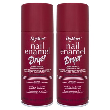 Demert Brands Nail Enamel Dryer Manicurist's Finishing Spray - (2-Pack) 7.5 fl oz Spray Can - Fast Drying