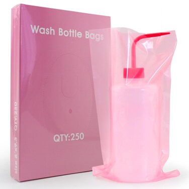 Tattoo Bottle Bags-Pink 250pcs Dental Bottle Cover Tattoo Wash Bottle Bags Squeeze Bottle Bag Sleeves Barrier for Tattoo Bottles Tattoo Supplies (Pink 500ML)