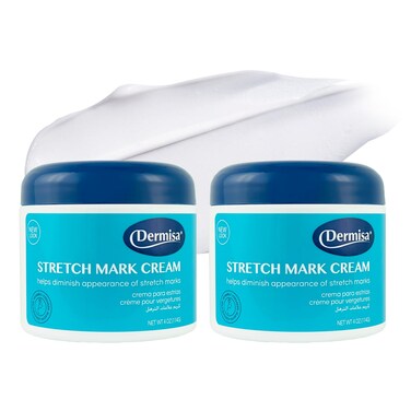 Dermisa Stretch Mark Cream   With Cocoa Butter, Vitamin E, Collagen &amp; Elastin   4 OZ   Pack of 2