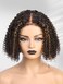 Derun 4C Kinky Edge 180% Density Afro Kinky Curly Bob 13x6 Lace Front Wig Human Hair Hightlight 1B30 Glueless Lace Wigs Pre Plucked Bleached Tiny Knots with Elastic Band for Black Women (8 Inch)