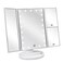 deweisn Floor Mount Tri-Fold Lighted Vanity Mirror with 21 LED Lights, Touch Screen and 3X/2X/1X Magnification, Two Power Supply Modes Make Up Mirror,Travel Mirror