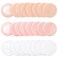 24Pcs Powder Puff, Round Face Body Powder Puffs Makeup Velour Puff Pads with Strap for Loose and Pressed Powders Cosmetic Sponge Foundation Makeup Applicators for Women(White/Flesh/Pink)