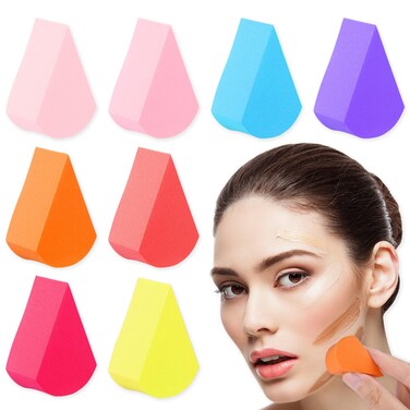 8 Pcs Makeup Sponge Beauty Face Paint Sponge Reusable Cosmetic Petal Puff Soft Foundation Applicator Wedge Blenders for Cream Concealer Clean Body Painting Art Work