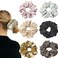6 Pack Oversized Hair Scrunchies, 6.3 inch /16cm Large Hair Scrunchies Huge Scrunchies Big Bobble Scrunchy Leopard Hair Bands Ties for for Medium Thick Hair, Donut Hair Ties Spotty Floral Leaves Hair