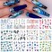 12pcs Big Nail Stickers - Diowino Water Transfer Nail Art Stickers Marble Pattern Halo Dyed Series Nail Decals Elegant Gradient Colorful Pattern Nail Accessories for Acrylic Nails Women Girls