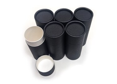 Empty Cardboard Deodorant Containers - 2.5 oz - Push-up style, top-fill, reusable and biodegradable, (6-Pack)