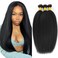 Kinky Straight Bundles Human Hair 18 20 22 Inch Yaki Straight Bundles Kinkystraight Human Hair Bundles 12A Brazilian Virgin Human Hair Bundles For Black Women Black Remy Hair Extension 3 Bundles
