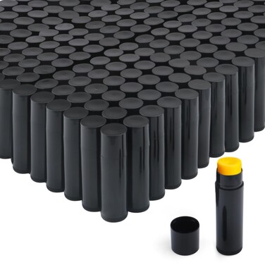150 Pcs 5.5g Twist-up Lip Balm Tubes,Empty Plastic Chapstick Containers Rotatable Deodorant Sample Containers for DIY Lipsticks,Lip Gloss,Homemade Solid Perfume,Suitable for Filling Tray,Black