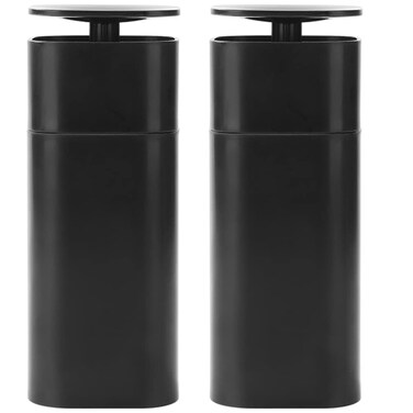 DOITOOL 2Pcs Push Down Empty Pump Dispenser Bottle, Push Down Liquid Pumping Empty Bottle Dispenser for Nail Polish and Makeup Remover, Black
