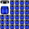 Domensi 32 Pcs 2 oz Glass Jars with Lids Empty Round Cosmetic Jars with Inner Liners for Storing Lotions Powders Ointments Sample Cream Candle Making(Cobalt Blue)