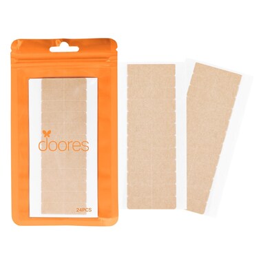 DOORES Hair Extension Tape Tabs Double Sided Adhesive Replacement No Residue Strong Tapes for Hair Extensions, 24 Tabs (4 x 0.8cm/1.57 x 0.31 inch)