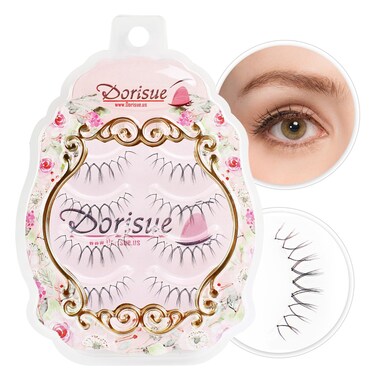 Short eyelashes Super Lightweight Technology Wispy Curly Natural Lashes Comfortable Reusable, Cruelty-Free, Contact Lens Friendly, 4 Pairs light Volume Eye Lashes