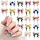Y2K 40 PCS Bow Nail Charms, 3D Ribbon Bows, Mixed Color Gradient Gold Foil Bow Heart Nail Art Supplies