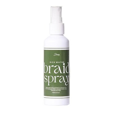 Rice Water Braid Spray, Spray Moisturizer for Box Braids, Twists &amp; Locs, Prevent Breakage &amp; Moisturizes Scalp, 100 ml, 3.5 oz