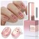 Double Rhythm 0.5 Oz Cat Eye Gel Polish with Magnet Same Color Same Bottle Holographic Glitter Shimmer Translucent Color Salon Soak Off Magnetic Nail at Home (Nude Pink-MC1179)