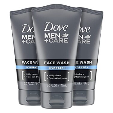 DOVE MEN + CARE Face Wash Hydrate Plus Skin Care, 5 Oz, (Pack of 3)