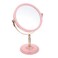 Double Sided Vanity Mirror - Portable Travel Makeup Mirror with Lights - Aluminum Frame, Pink