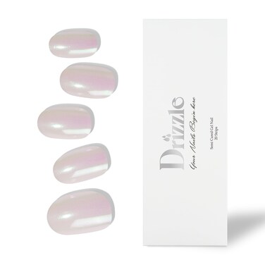 Drizzle Semi Cured Gel Nail Strips, Real Nail Polish Art Stickers (UV/LED Light Required), Glossy, Glitter, Solid Color, Full Nail Wraps Long Lasting Waterproof, Nail Strips Decal for Women (Juliet)