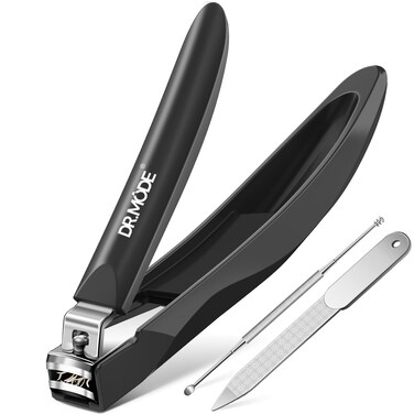 DRMODE Nail Clippers for Men with Catcher, Anti Splash Self-Collecting Finger Nail Clippers Adult with Ergonomics Long Handle, Heavy Duty Mess Free Toenail Clippers Nail Cutter Unique Gifts for Women