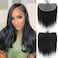 HD Frontal 13x6 Lace Frontal Straight Human Hair Transparent 13x6 HD Lace Frontal Closure 100% Raw Virgin Human Hair Ear to Ear Lace Frontal Free Part Natural Black Color 12 Inch