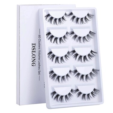 DSLONG Cluster Lashes, DIY Lash Extensions Individual Lash, Manga Lashes Natural Look Clear Band Anime Lashes, 60 Clusters Volume Lashes Set Individual Eyelash Extensions