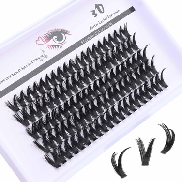 DSLONG Wet Look Lashes Individual Lashes Cluster 3D Spiky Thick Manga Lashes Water Wet Effect Fake Lashes DIY Lash Extension Lashes Reusable Curly Eye Lashes Pack (S06)