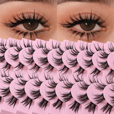 DSLONG Cluster Manga Lashes Wet Look Effect Spiky Anime Wet Lashes DIY Individual Eyelash Extensions Japanese Cosplay Eyelash Extensions Reusable