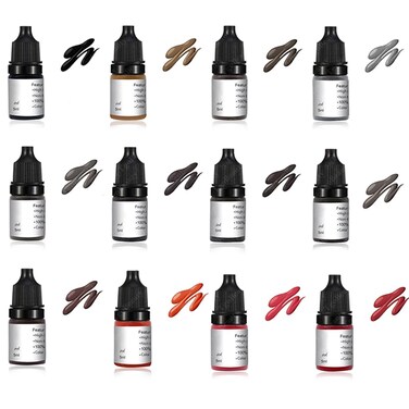 5ml Permanent Makeup Pigment Ink Eyebrow Lip Microblading Tattoo Ink Cosmetic Natural Microblading Color Pigment for Tattoo Machine (Black)