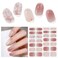 28pcs Semi Cured Gel Nail Strips, Gel Nail Stickers Kit Work with Any UV Nail Lamps, Long Lasting Gel Nail Wraps for Girl Women, Includes Prep Pads, Nail File &amp; Wood Stick(Pink Flower)