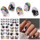 Semi Cured Gel Nail Strips, 28pcs Real Nail Polish Art Stickers/Wraps Need UV Light, Includes Prep Pads, Nail File &amp; Wood Stick, Sticker Nails for Women Girls Kids DIY Gifts（Iridescent