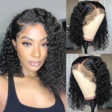 14 Inch 13x4 Bob Wig Human Hair Glueless, Curly Human Hair Wig, Short Bob Wigs Human Hair for Black Women, 180% Density hd Lace Front Wigs Human Hair&hellip;