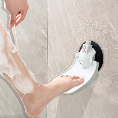 Shower Foot Rest for Shaving Legs, Upgraded Safety Bathroom Foot Pedal with 5 Inches Powerful Suction Cup, Maximum Load Capacity 368 Pounds, Foot Stand for Shower to Shave Legs, White