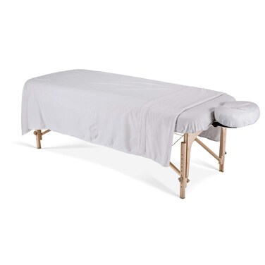 EARTHLITE DURA-Luxe Flannel Massage Table Sheet Set Durable, Soft, Luxurious Comfort, Double-Napped Top Sheet &amp; Crescent Cover