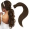 Easyouth Ponytail Extension Human Hair Brown Pony Tails Hair Extensions Human Hair Medium Brown Real Hair Ponytail Extensions Natural Drape 12Inch 70g #4