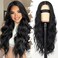 Black Wig for Women Long Wavy 4x1 Lace Natural Hairline Glueless for Beginners Middle Part Synthetic for Daily Party Use 26Inch