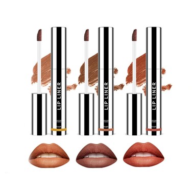 Boulari Lip Stain Long Lasting Lip Liner to Define Your Lips Waterproof Boulari Lip Stain Peel Achieve a Perfectly Makeup for Girls (True Nude+Neutral Mauve+Rose Pink, S)